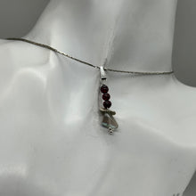 Load image into Gallery viewer, Rhodolite Garnet and Labradorite Sterling Silver Pendant | 1 1/4 inches long |