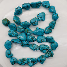 Load image into Gallery viewer, Huge Turquoise Howlite 29x18mm to 17x12mm Nugget Bead Strand 110171C