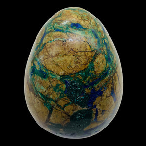 Azurite 163g Egg | 2 3/8x1 7/8" | Green Blue Tan | 1 Collector's Item |