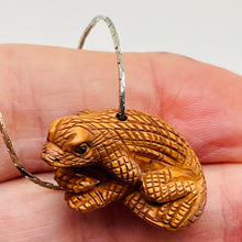 Load image into Gallery viewer, Intricate Carved & Signed Boxwood Lizard Ojime/Netsuke Bead
