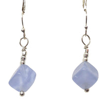 Load image into Gallery viewer, Blue Chalcedony Cubes and Sterling Silver Earrings 309231A