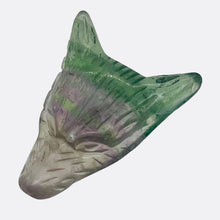 Load image into Gallery viewer, Fluorite Carving Wolf Head Pendant Bead | 40x30x10mm | Green | 1 Bead |