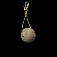 Load image into Gallery viewer, Pink Peruvian Opal Matte Finish Spinner Pendant | Pink, Black | 1 1/4" Long |