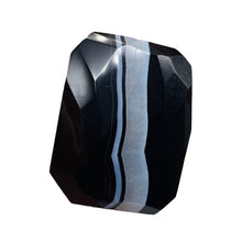 Load image into Gallery viewer, Onyx Flat Faceted Rectangular Pendant Bead | 50x48x14mm | Black White | 1 Bead |