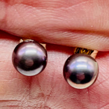 Load image into Gallery viewer, Pearl 14K Gold Round Post Earrings| 6mm | Lavender | 1 Pair |