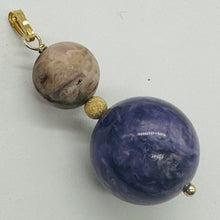 Load image into Gallery viewer, Charoite, Peruvian Opal 14K Gold Filled Pendant | Purple, Pink | 1 7/8" Long |