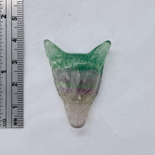 Load image into Gallery viewer, Fluorite Carving Wolf Head Pendant Bead | 40x30x10mm | Green | 1 Bead |