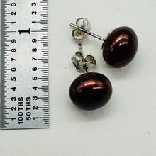 Load image into Gallery viewer, Fresh Water Pearls Silver Post Earrings | 10mm | Rosy Purple | 1 Pair |