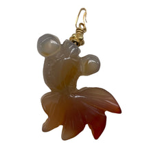 Load image into Gallery viewer, Hand Carved Carnelian Agate Koi Gold Fish Pendant | 1 3/4" Long |