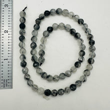 Load image into Gallery viewer, Shine! Natural Untreated Tourmalated Quartz Faceted Round Bead Strand | 6 mm |