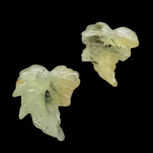 Load image into Gallery viewer, Hand Carved 2 Green/Yellow Prehnite Leaf Beads 10532G