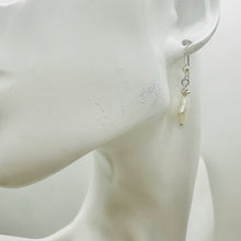 Load image into Gallery viewer, White Freshwater Pearl Dangle Earrings Sterling Silver 14x10mm 1.25 Inch