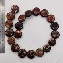 Load image into Gallery viewer, Red Brecciated Jasper 20mm Coin Bead Strand 109568