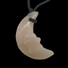 Load image into Gallery viewer, Rose Quartz Star and Moon Pendant Necklace | 3/4" Long | Pink | 1 Necklace |