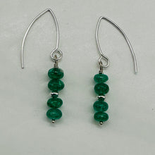 Load image into Gallery viewer, Emerald AAA Gemstone Earrings with Sterling Silver Findings| 3/4" Long |