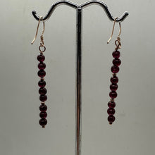 Load image into Gallery viewer, Garnet Faceted 14K Rose Gold Filled Earrings | 2 inches long |