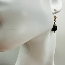 Load image into Gallery viewer, Black Cherry Freshwater Pearl 14kgf Earrings | 1" Long | 12x8mm Pearls | 1 Pair|