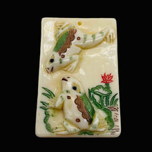 Load image into Gallery viewer, Love Frogs Pendant Bead | 48x30x6mm | White Green | 1 Bead |