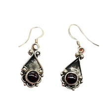 Load image into Gallery viewer, Stellar Red Garnet Sterling Silver Drop/Dangle Earrings | 1 1/4" Long |
