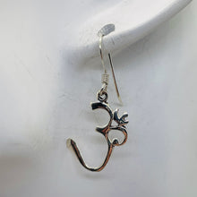 Load image into Gallery viewer, Om Symbol Sterling Silver Earrings | 1 1/4" Long | Silver | 1 Pair |
