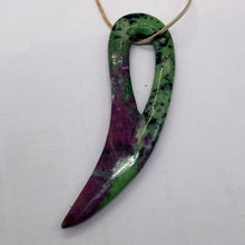Load image into Gallery viewer, Ruby Zoisite Comma Pendant Bead | 94x28x6mm | Green Red | 1 Pendant Bead |