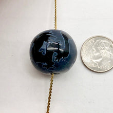 Load image into Gallery viewer, 1 Etched Dragon Phoenix Sardonyx 20mm Bead 10277 | 20mm | Black and White