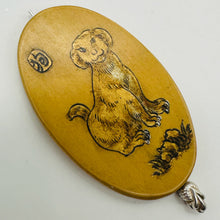 Load image into Gallery viewer, Chinese Year of the Dog Pendant Bead | 2" Long | Tan, Brown | 1 Pendant Bead |