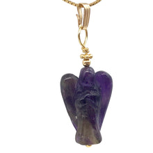 Load image into Gallery viewer, On the Wings of Angels Amethyst 14K Gold Filled 1.5" Long Pendant 509284AMG