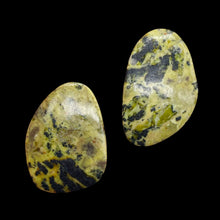 Load image into Gallery viewer, Turquoise Faustite Oval Beads | 41x31 to 37x7mm | Chartreuse, Black | 2 Beads |