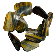 Load image into Gallery viewer, Tiger Eye RectangleWavy Bead Strand | 16" Long | Bronze, Black | 10 Beads |
