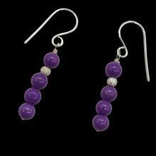 Load image into Gallery viewer, Phosphosiderite Dangle Sterling Silver Earrings | 1 1/24" long | Lavender |