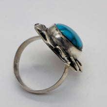 Load image into Gallery viewer, Turquoise Sterling Silver Oval w/Leaves Ring | 5.5 | Blue | 1 Ring |