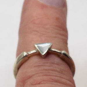 Mother of Pearl Sterling Silver Triangle Ring | Size 7 | Silver | 1 Ring |