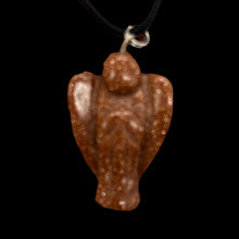 Load image into Gallery viewer, Goldstone Angel Pendant Necklace | 3/4' Long | Red, Gold | 1 Pendant Necklace |