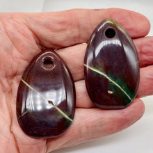 Load image into Gallery viewer, Hand Carved Bloodstone Agate Pendant Bead | Tan White | 54x33x6mm | 1 Bead |