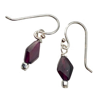 Load image into Gallery viewer, Amazing Diamond-shaped Pyrope Garnet & Sterling Silver Earrings | 7/8" long |