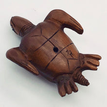 Load image into Gallery viewer, Carved Boxwood Sea Turtle Ojime/Netsuke Bead