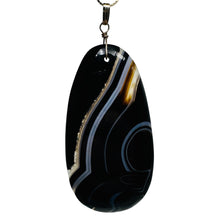 Load image into Gallery viewer, Stunning! Black and White Sardonyx 14Kgf Wire Wrap Pendant | 2 3/4 Inch Long |
