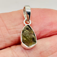 Load image into Gallery viewer, Moldavite 8.11ct Sterling Silver Oval Pendant | 7/8" Long | Green | 1 Pendant |