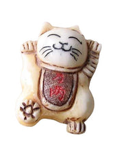 Load image into Gallery viewer, Cheers Charming Carved & Scrimshawed Kitty/Cat Waterbuffalo Bone Bead 010576