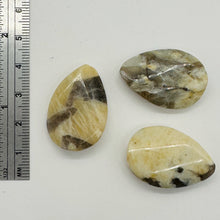Load image into Gallery viewer, 3 Wild Cat Feldspar Carved Teardrop Twist Pendant Beads 008904