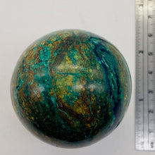 Load image into Gallery viewer, Azurite Chrysocolla Scrying Sphere | 2" | 190g | Green Blue Tan | 1 Sphere |