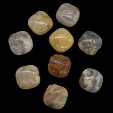 Load image into Gallery viewer, Two Beads of Wild Crazy Lace Agate Square Coin Beads 9225