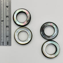 Load image into Gallery viewer, Mother of Pearl Natural Pi Circle Round Beads | 18x4mm | Black | 4 Beads |