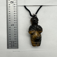 Load image into Gallery viewer, Tigereye Stone Goddess Pendant Necklace | 3/4' Long | Bronze | 1 Pendant |