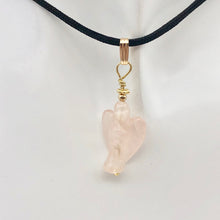 Load image into Gallery viewer, Rose Quartz Angel Pendant Necklace | Semi Precious Stone Jewelry | 14kgf Pendant