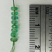 Load image into Gallery viewer, Brazilian Emerald Faceted Rondelle Beads 1.25 Ct Green 3mm 8 Pieces