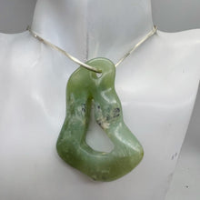 Load image into Gallery viewer, Serpentine New Jade 19g Irregular Loop Pendant Beads| 55x40x8mm | Green, White |