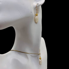 Load image into Gallery viewer, Pearl 14kgf Earrings Pendant Set | 1 1/4" Long | Yellow Gold | 1 Matched Set |