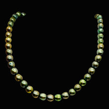 Load image into Gallery viewer, Fresh Water Pearls 16" Strand | Oval | 8x7mm | Rainbow Evergreen | 50 Pearls |